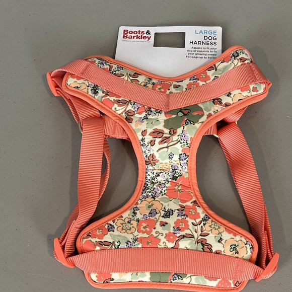 Boots & Barkley Peach Floral Dog Harness Size Large Up to 90 lbs New - Picture 1 of 11